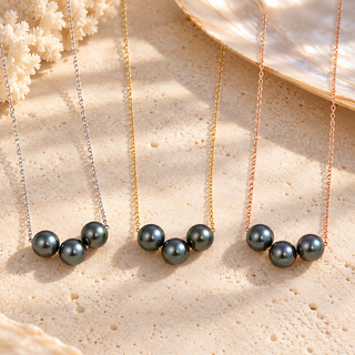 Floating Triple Tahitian Pearl Necklace