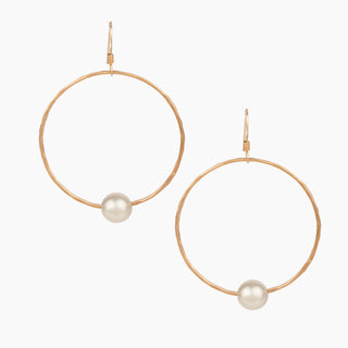 Isla White Pearl Hoop Earrings
