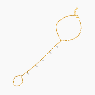 White Keshi Pearl Hand Chain Bracelet