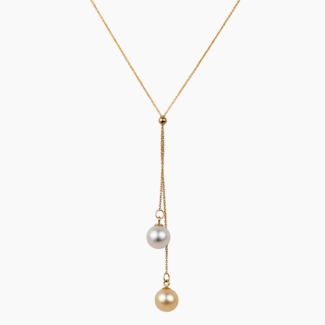 Golden South Sea Pearl Lariat Y Necklace