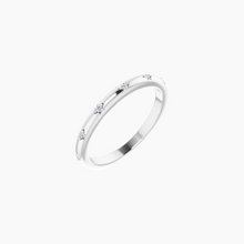 Load image into Gallery viewer, Starburst Eternity Band 14kt White Gold