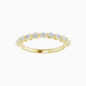 Classic Wedding Band with Diamonds 14kt Yellow Gold