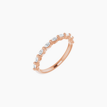 Load image into Gallery viewer, Monarch Marquis Wedding Band with Diamonds 14kt Rose Gold