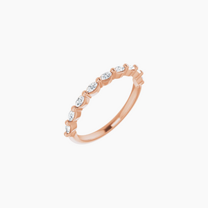 Monarch Marquis Wedding Band with Diamonds 14kt Rose Gold