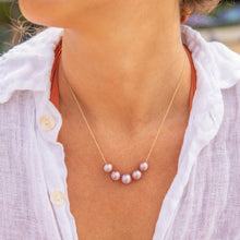 Load image into Gallery viewer, Floating Five Pink Edison Pearl Necklace