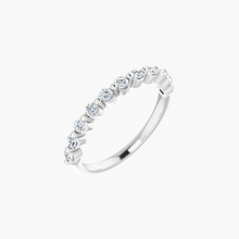 Load image into Gallery viewer, Classic Wedding Band with Diamonds 14kt White Gold