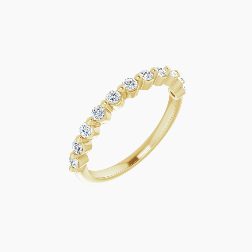 Classic Wedding Band with Diamonds 14kt Yellow Gold