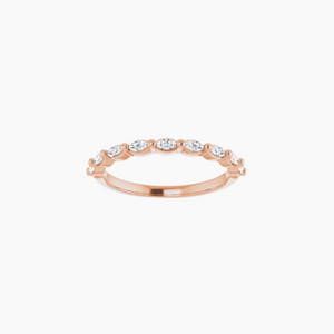 Monarch Marquis Wedding Band with Diamonds 14kt Rose Gold