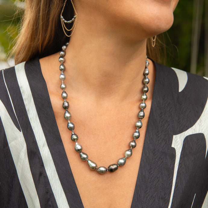 Buy 15.5'' 9-11mm Gray Black Baroque Tahitian Pearl,natural Color Sea Pearl,genuine  Tahitian Pearl Necklace,th9-2a-14-437 Online in India - Etsy