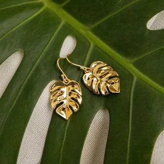 Large Monstera Earring