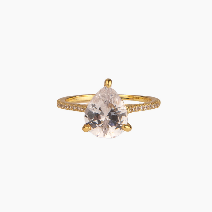 Solitaire Pear Cut Bree Ring