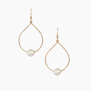 Mini White Pearl Teardrop Earrings