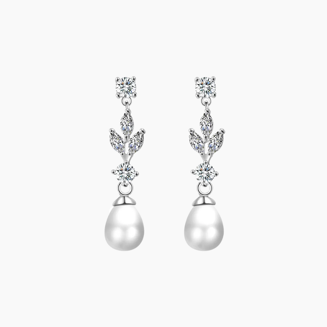 Tess Pearl Wedding Earrings
