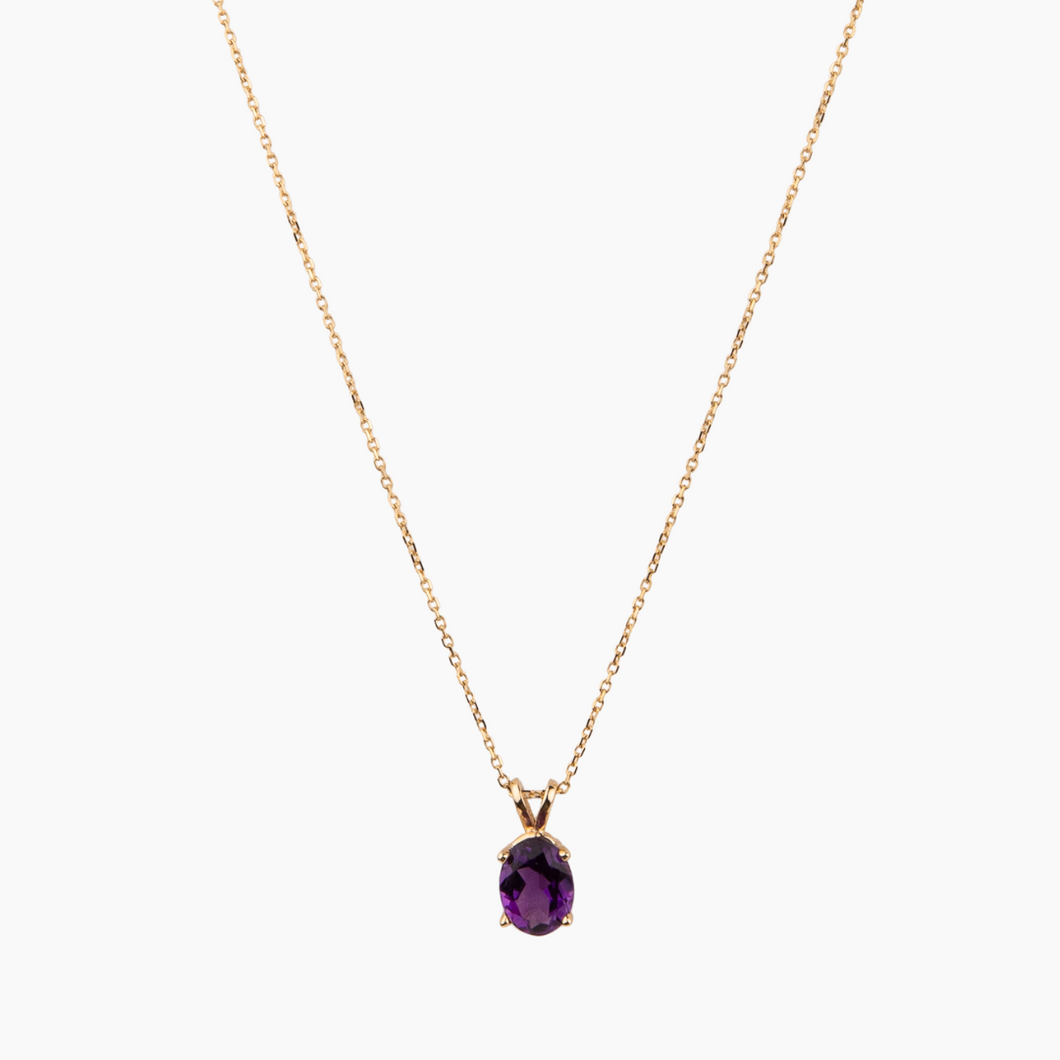 Oval Amethyst Necklace