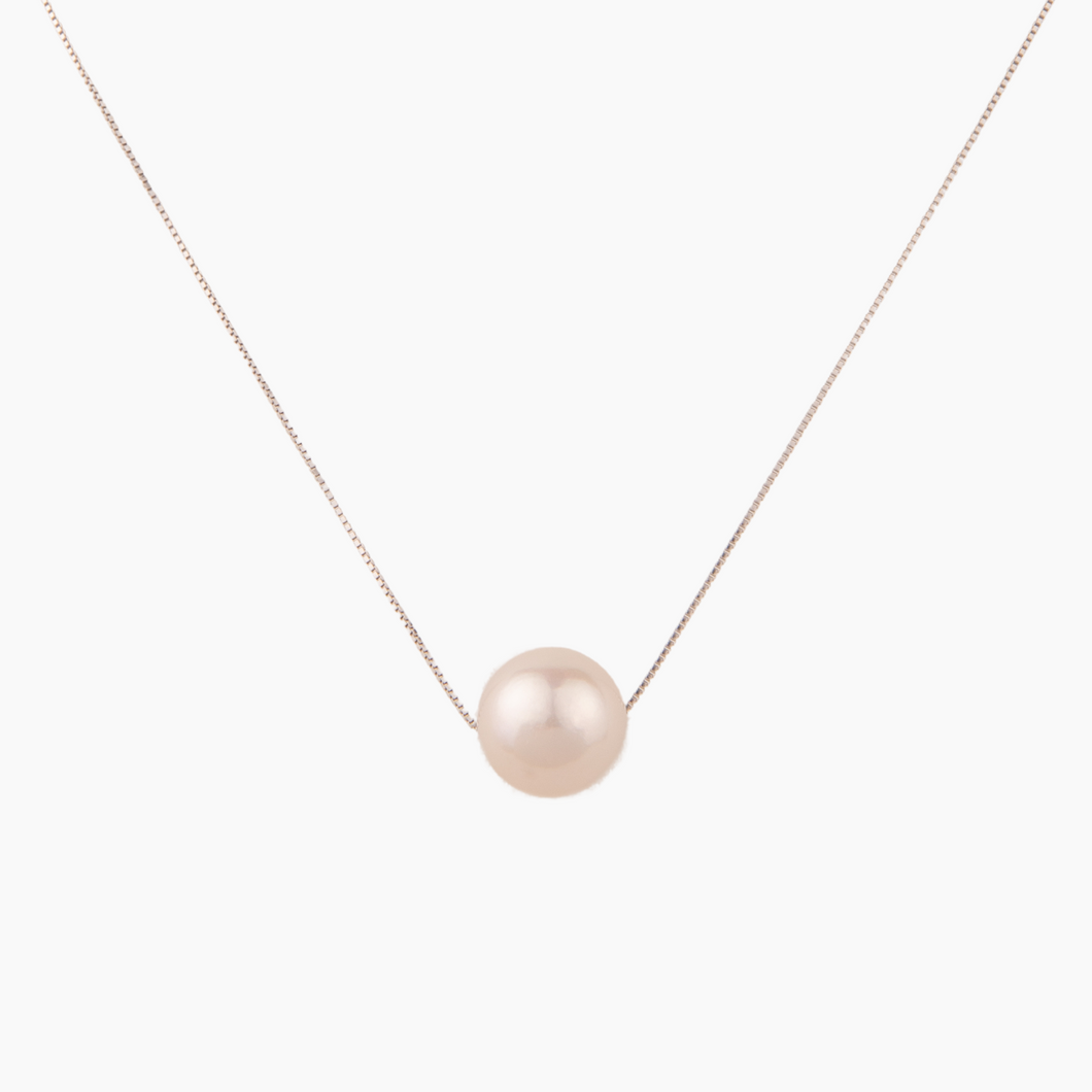 Micaela White Pearl Floating Necklace