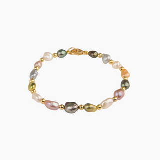 Rainbow Keshi Pearl Bracelet