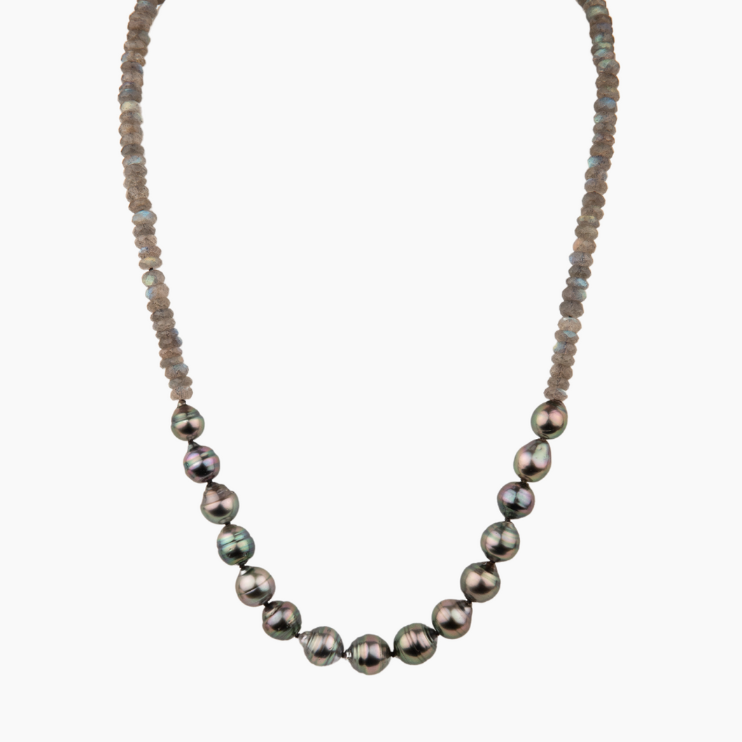 Mana Nui Labradorite Tahitian Pearl Necklace