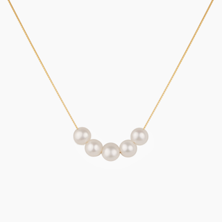 Lucinda Five White Pearl Floating Necklace