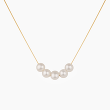 Load image into Gallery viewer, Lucinda Five White Pearl Floating Necklace