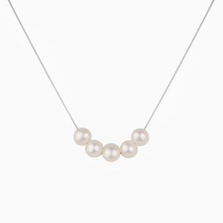 Lucinda Five White Pearl Floating Necklace