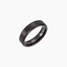 Load image into Gallery viewer, Black Tungsten Beveled Edge Wedding Band