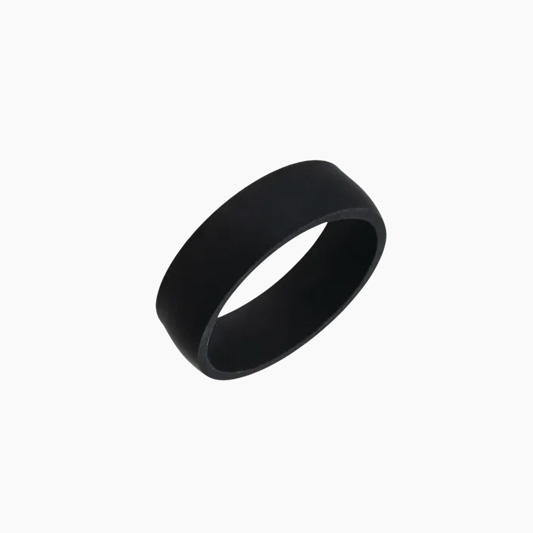 Black Silicone Men's Wedding Band BANDED GLORY Silicone Ring Men