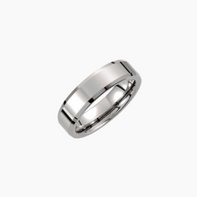 Load image into Gallery viewer, Silver Tungsten Beveled Edge Wedding Band