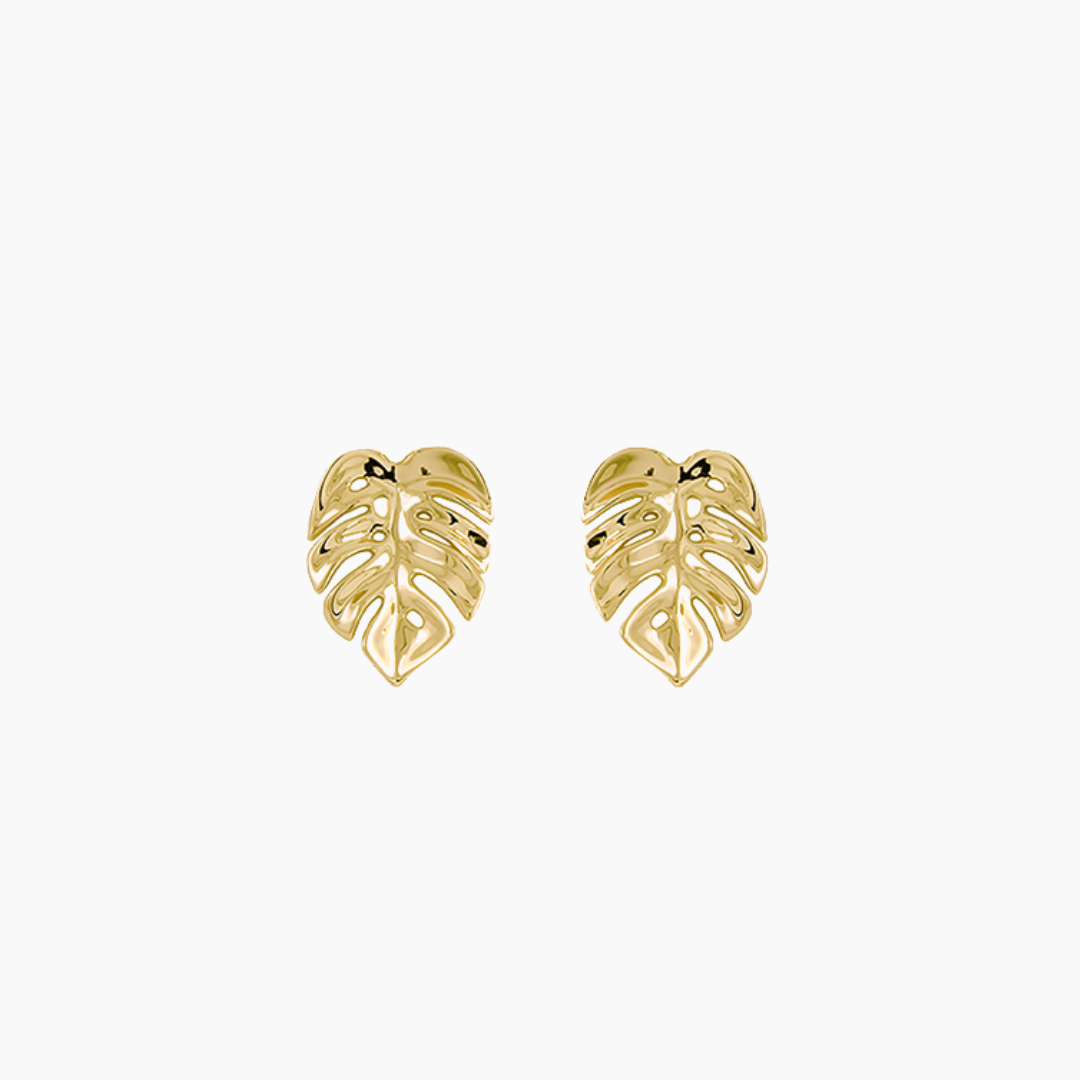 Diamond Monstera Studs