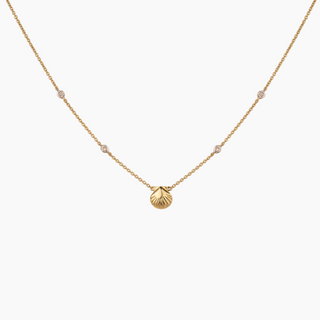 Diamond Tiny Sunrise Shell Necklace