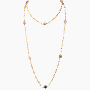Michelle Rainbow Keshi Pearl Necklace