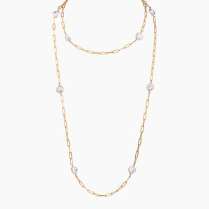 Michelle White Keshi Pearl Necklace