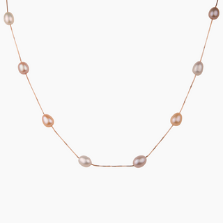 Lisa multicolor pink pearl necklace in 14kt gold vermeil, by Misha Hawaii