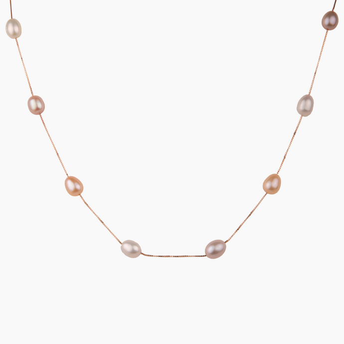 Lisa Multicolor Pink Pearl Necklace