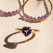 Load image into Gallery viewer, Heart Amethyst Ring