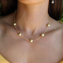 Load image into Gallery viewer, Carmen Golden Pearl Necklace