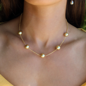 Carmen Golden Pearl Necklace