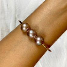 Load image into Gallery viewer, Triple Pink Pearl Bangle