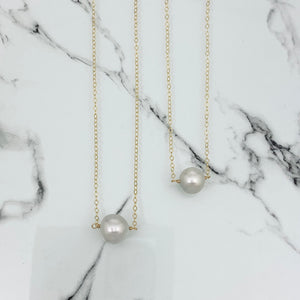 Baby White Pearl Bar Necklace