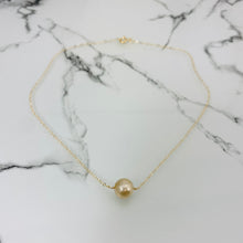 Load image into Gallery viewer, Baby Golden Pearl Bar Necklace