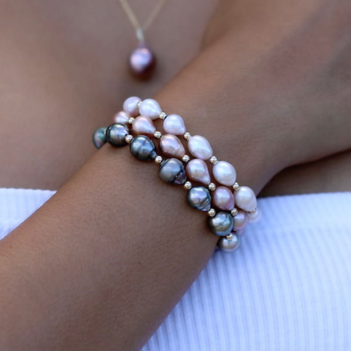 Pink Pearl Stretchy Bracelet