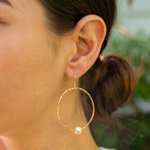 Isla Golden Pearl Hoop Earrings