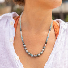 Load image into Gallery viewer, Mana Nui Ombré Aquamarine Tahitian Pearl Necklace