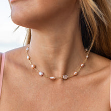 Load image into Gallery viewer, Pink Keshi Pearl Paperclip Choker