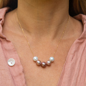 Ombre Pink Bali Pearl Necklace
