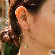 Load image into Gallery viewer, Isla Pistachio Tahitian Pearl Hoop Earrings