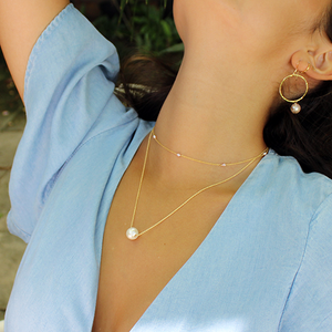 Floating White Pearl Necklace